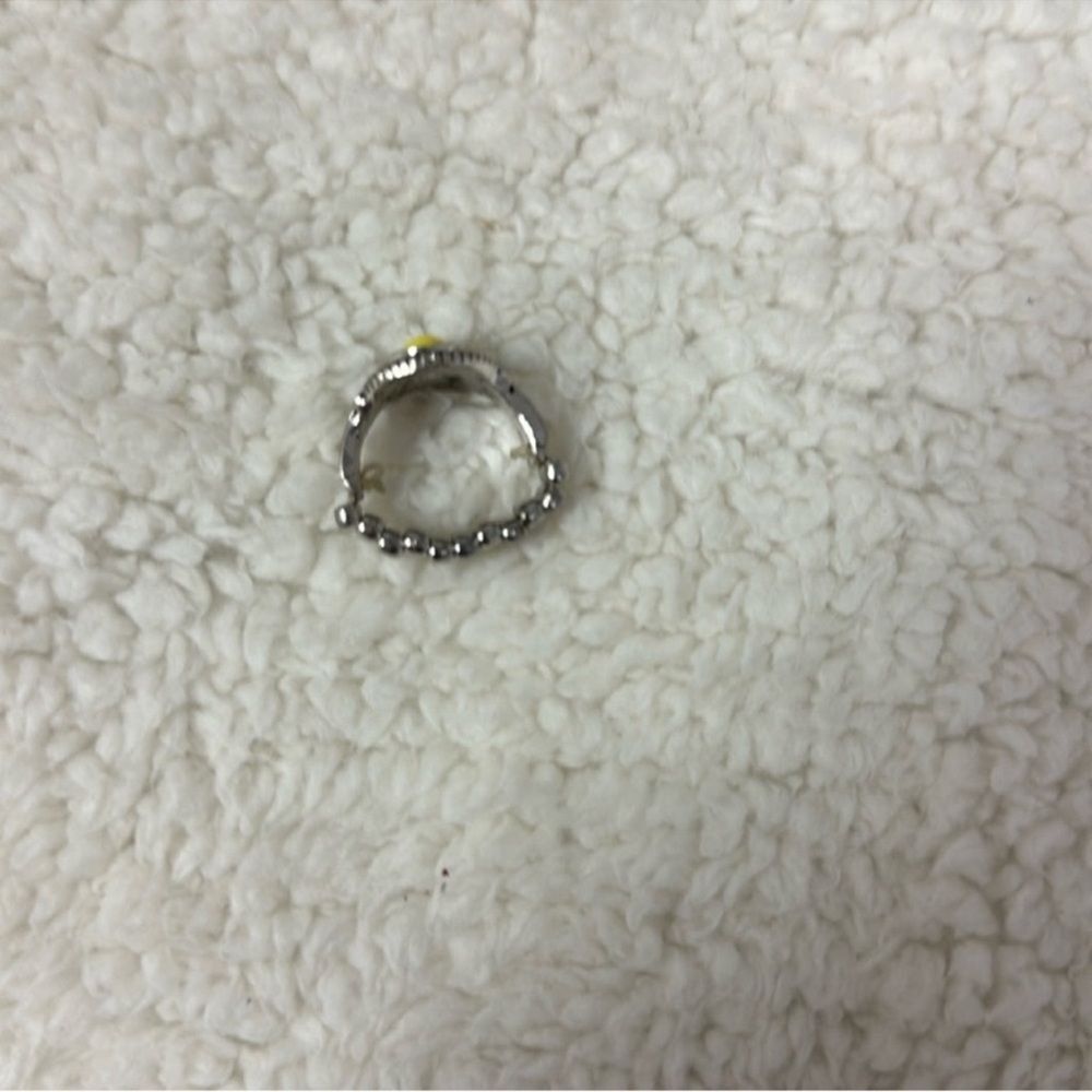 Yellow Silver Tone Expandable Ring - image 3